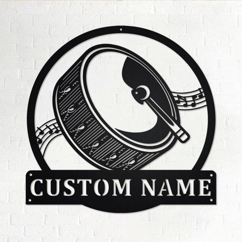 Custom Drums Musical Instrument Metal Wall Art, Personalized Drums Teacher Name Sign Decoration For Room, Drums Home Decor, Custom Drums