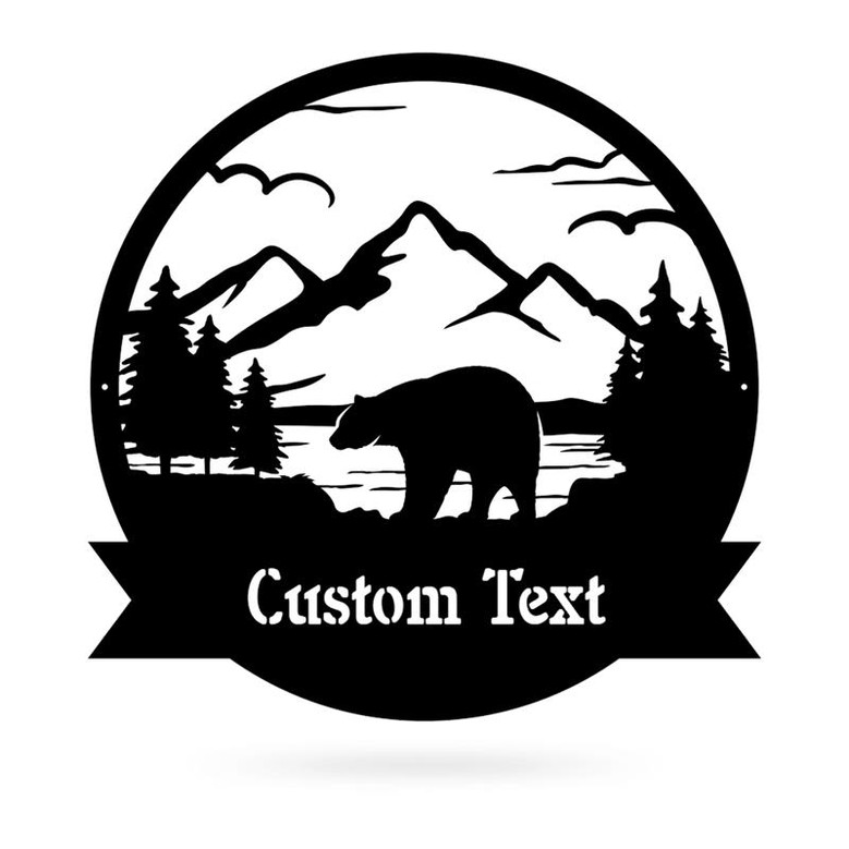 Great Outdoors Bear Cut Metal Sign Home Decor
