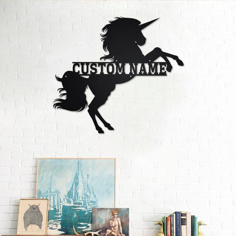 Personalized Unicorn Metal Sign | Unicorn Metal Wall Art | Unicorn Metal Wall Decor| Unicorn Lover Gift| Unicorn Lover | Kid Room Decoration