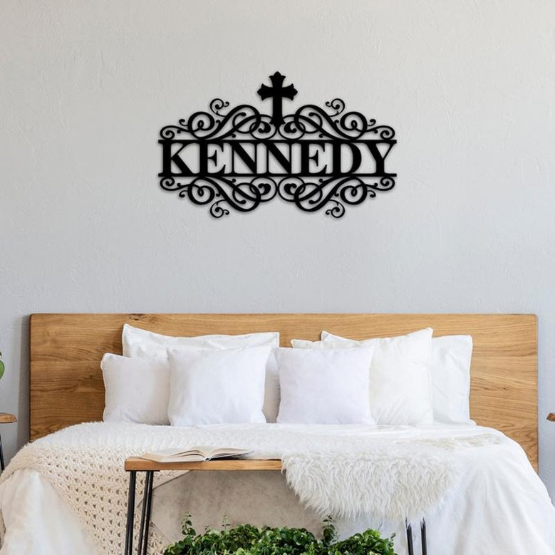 Custom Metal Name Sign, Christmas gift, Housewarming Gift, Church, Custom Metal Sign,Outdoor Metal Sign,cross, metal cross,Birthday gift,art