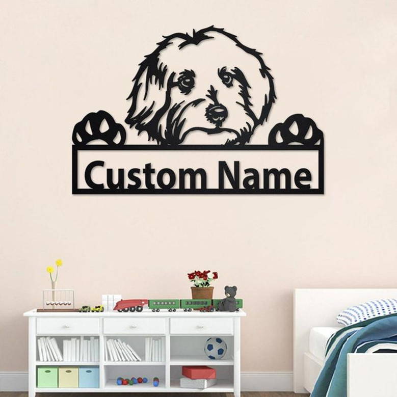 Custom Maltese Dog Metal Wall Art, Personalized Maltese Name Sign Decoration For Room, Maltese Home Decor, Custom Maltese Dog, Dog Lover