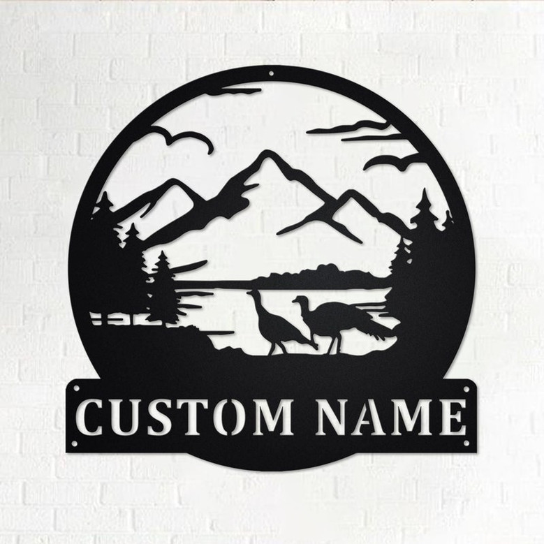 Custom Great Outdoors Turkey Metal Wall Art, Personalized Turkey Name Sign Decoration For Room, Turkey Home Decor, Custom Turkey, Turkey