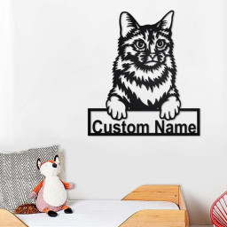 Custom Somali Cat Metal Wall Art, Personalized Somali Cat Name Sign Decoration For Room, Somali Cat Home Decor, Custom Somali Cat, Cat Lover