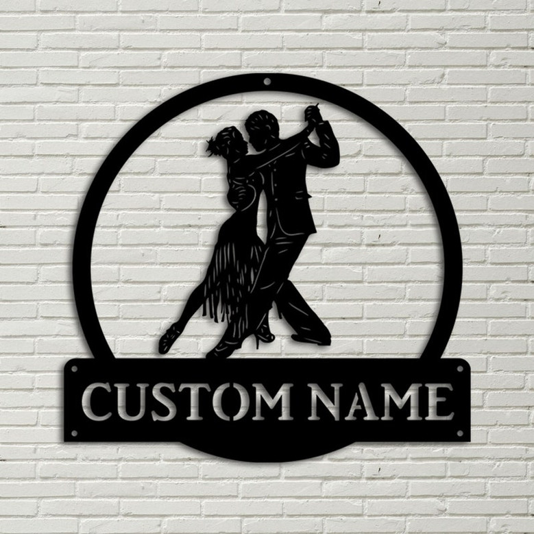 Personalized Tango Dance Monogram Metal Sign Art, Custom Tango Dance Metal Sign, Tango Dance Lover Sign Decoration For Living Room