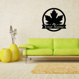 Maple Leaf metal sign, Canada Metal Sign, Personalized Home Decor, Maple Leaf Monogram Sign, Family Address Sign, Family Sign, Canadian Gift