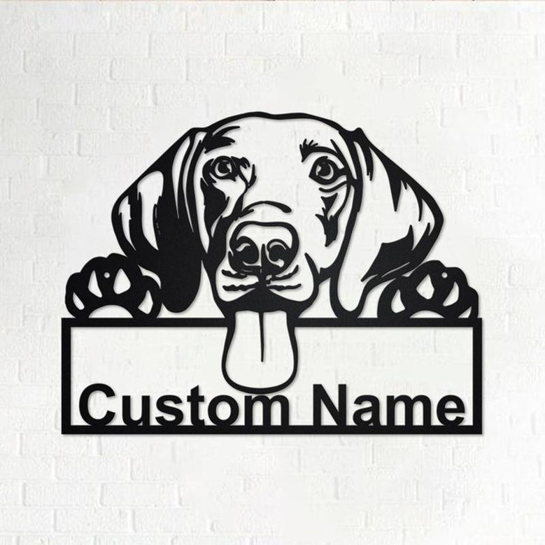 Custom Weimaraner Dog Metal Wall Art, Personalized Weimaraner Name Sign Decoration For Room, Weimaraner Home Decor, Custom Dog, Weimaraner