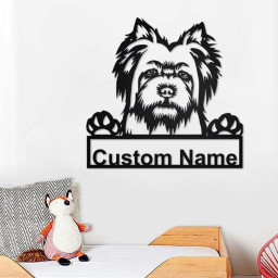 Custom Silky Terrier Dog Metal Wall Art, Personalized Silky Terrier Name Sign Decoration For Room, Silky Terrier Home Decor, Custom Dog