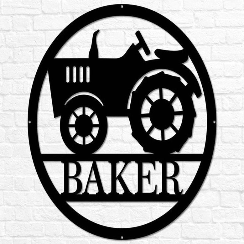 Personalized Farm Sign, Metal Farmhouse Sign, Custom Farm Sign Tractor Wall Decor, Farmer Gift