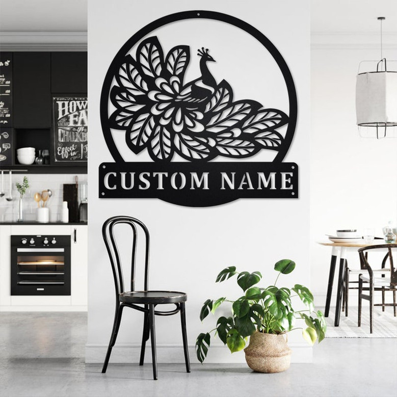 Custom Peacock Metal Wall Art, Personalized Peacock Name Sign Decoration For Room, Peacock Metal Home Decor, Custom Peacock, Peacock Animals
