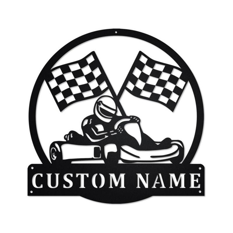 Personalized Go Kart Racing Metal Sign | Racing Metal Wall Art | Racing Metal wall Decor | Racing Lover Gift | Go Kart Racing Custom