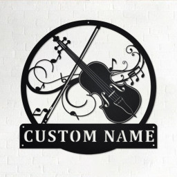 Custom Violin Musical Instrument Metal Wall Art, Personalized Violin Teacher Name Sign Decoration For Room, Violin Home Decor, Custom Violin