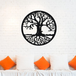 Tree Of Life Metal Wall Art, Livingroom Wall Decor, Unique Biryhday Gift, Yoga Room Metal Wall Art