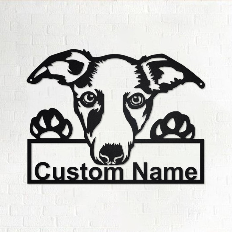 Custom Whippet Dog Metal Wall Art, Personalized Whippet Name Sign Decoration For Room, Whippet Home Decor, Custom Dog, Custom Whippet Dog