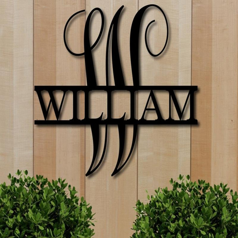 Personalized Family Name Metal Sign, Housewarming Gift, Metal Monogram Sign, Door Hanger, Last Name Sign, Metal Wall Art, Wedding Gift