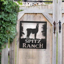 Llama Farm Sign Custom Metal Llama Farm Sign