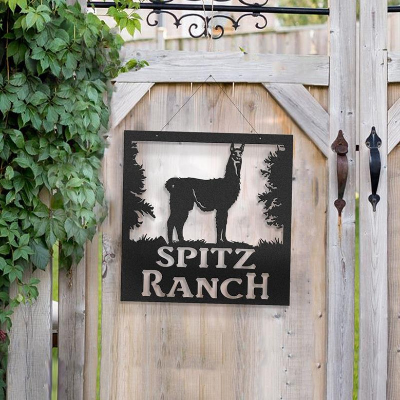 Llama Farm Sign Custom Metal Llama Farm Sign