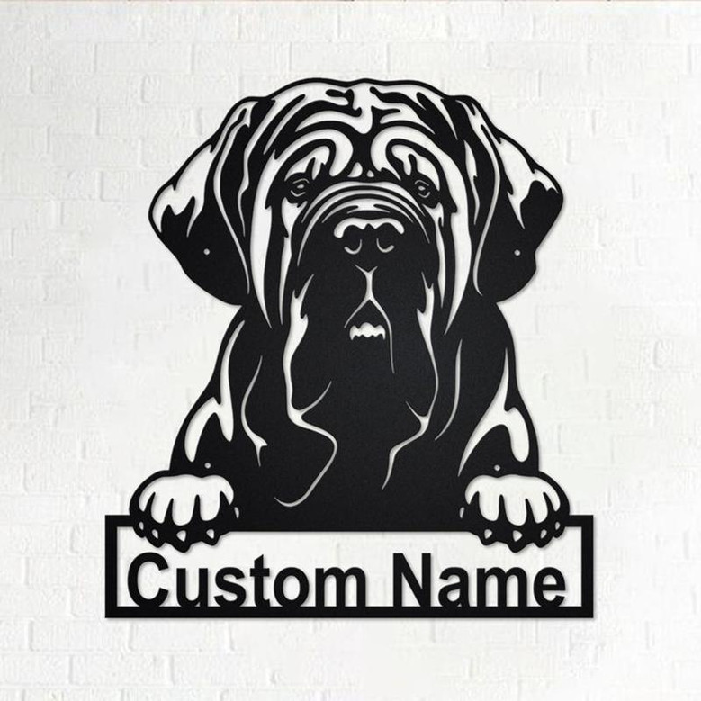 Custom Neapolitan Mastiff Dog Metal Wall Art, Personalized Neapolitan Mastiff Name Sign Decoration For Room, Neapolitan Mastiff Home Decor