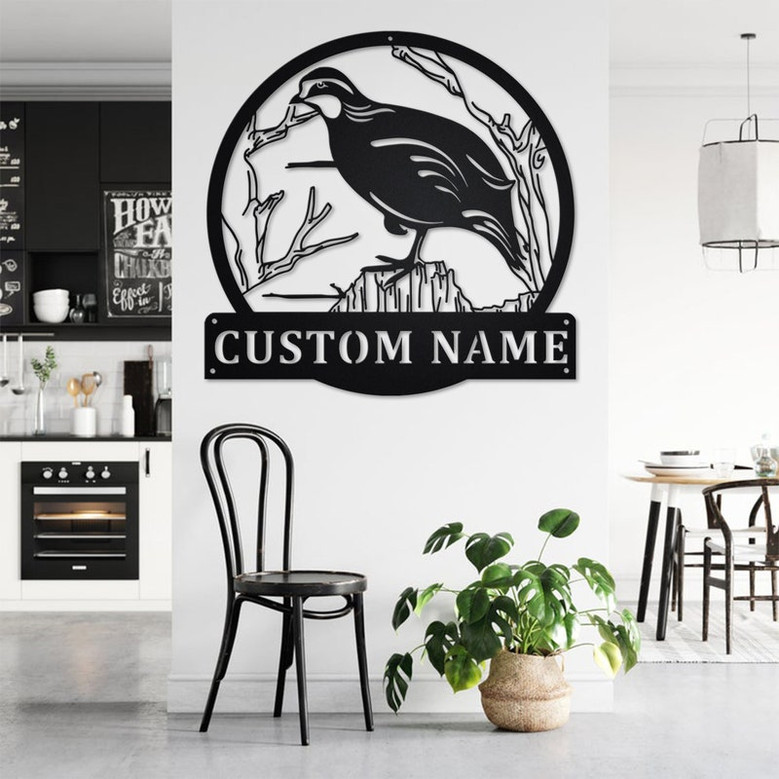 Custom Bobwhite Bird Metal Wall Art, Personalized Bobwhite Name Sign Decoration For Room, Bobwhite Home Decor, Custom Blue Whale, Bobwhite