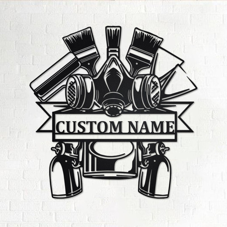Custom Painter Metal Wall Art, Personalized Painter Name Sign Decoration For Room, Painter Metal Home Decor, Custom Painter, Painter Tools