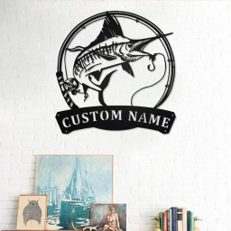 Personalized Swordfish Fish Metal Sign | Fishing Metal Wall Art | Fishing Metal wall Decor | Fishing Lover | Custom Fishing | Fishman