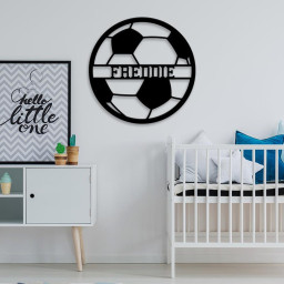 Custom Name Soccer Cut Metal Sign Gift For Soccer Lover