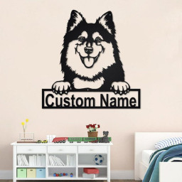 Personalized Finnish Lapphund Metal Sign | Finnish Lapphund Metal Wall Art | Finnish Lapphund Metal Wall Decor | Custom Finnish Lapphund Dog