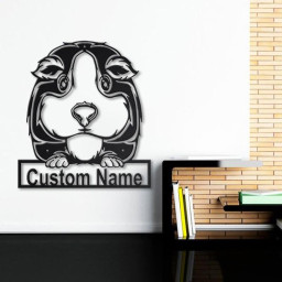 Personalized Guinea Pig Metal Sign Art | Custom Guinea Pig Metal Sign |
