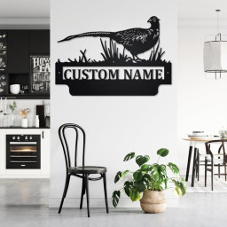 Custom Pheasant Metal Wall Art, Personalized Pheasant Name Sign Decoration For Room, Pheasant Home Decor, Custom Pheasant, Pheasant Decor