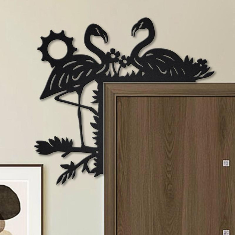 Flamingo Door Corner Metal Sign | Flamingo Metal Wall Art | Flamingo Metal wall Decor | Flamingo Lover Gift | Flamingo Decor | Flamingo