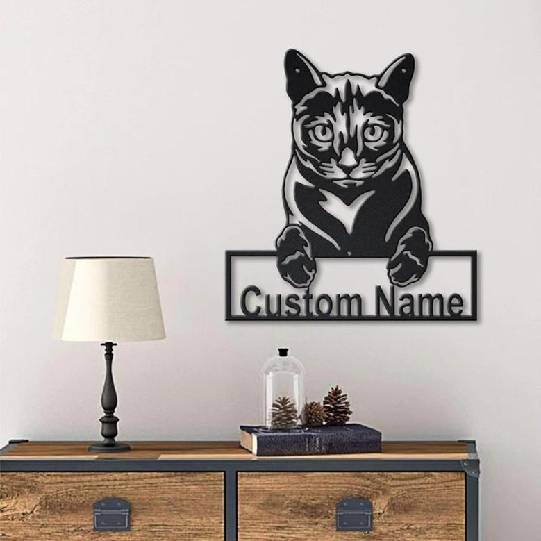 Personalized Russian Blue Cat Metal Sign Art | Custom Russian Blue Cat Metal Sign | Animal Gift | Pets Gift | Birthday Gift