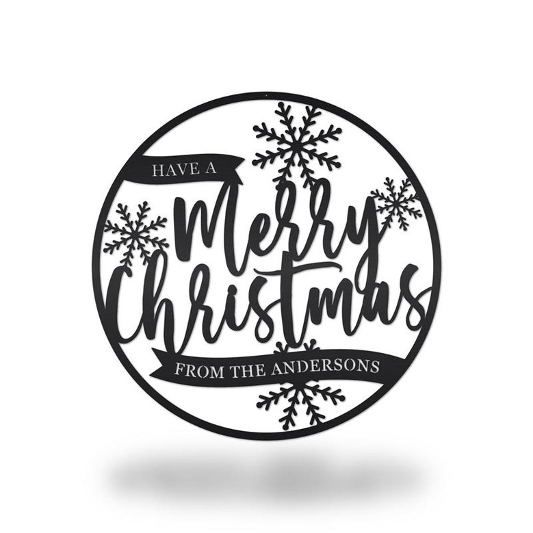 Custom Have A Merry Christmas Metal Sign, Housewarming Gift For Christmas