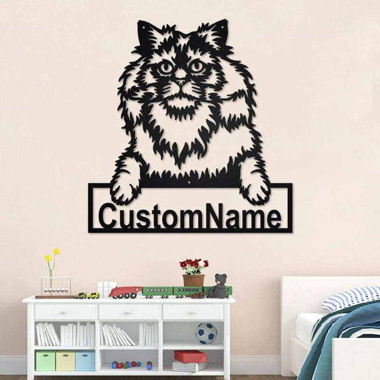 Custom Selkirk Rex Cat Metal Wall Art, Personalized Selkirk Rex Cat Name Sign Decoration For Room, Selkirk Rex Cat Home Decor, Custom Cat