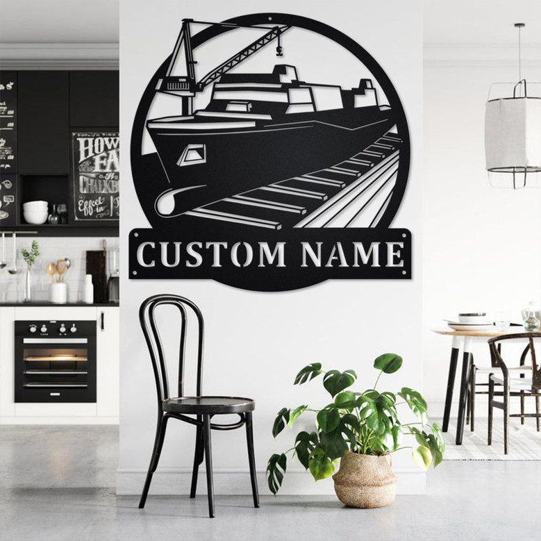 Custom Ship Building Metal Wall Art, Personalized Ship Building Name Sign Decoration For Room, Ship Building Metal Home Decor, Custom Ship