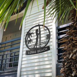 Custom Longboard Female Surfer Monogram Metal Sign Decor, The Best Summer Decor