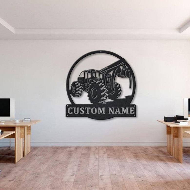Personalized Skidder Monogram Metal Sign Art | Custom Skidder Metal Sign | Custom Skidder Monogram Gift | Home Decoration Gift