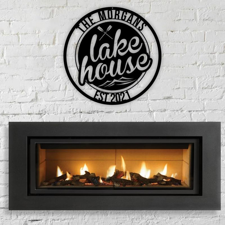 Personalized Family Lake House with Established Date Metal Sign, Lake House Decor, Personalized Lake House Sign, Lake Life Sign, Metal Decor