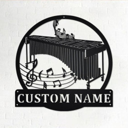 Custom Marimba Musical Instrument Metal Wall Art, Personalized Marimba Teacher Name Sign Decoration For Room, Marimba Home Decor, Marimba