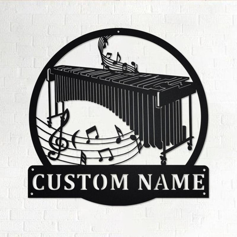 Custom Marimba Musical Instrument Metal Wall Art, Personalized Marimba Teacher Name Sign Decoration For Room, Marimba Home Decor, Marimba