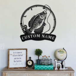 Personalized Crappie Fish Metal Sign | Fishing Metal Wall Art | Fishing Metal wall Decor | Fishing Lover| Custom Fishing | Fishman | Crappie