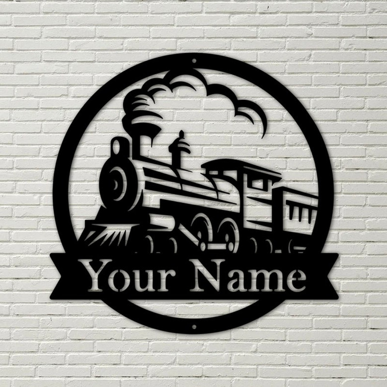 Train Metal Sign - Metal Wall Decor, Custom Metal Name Sign
