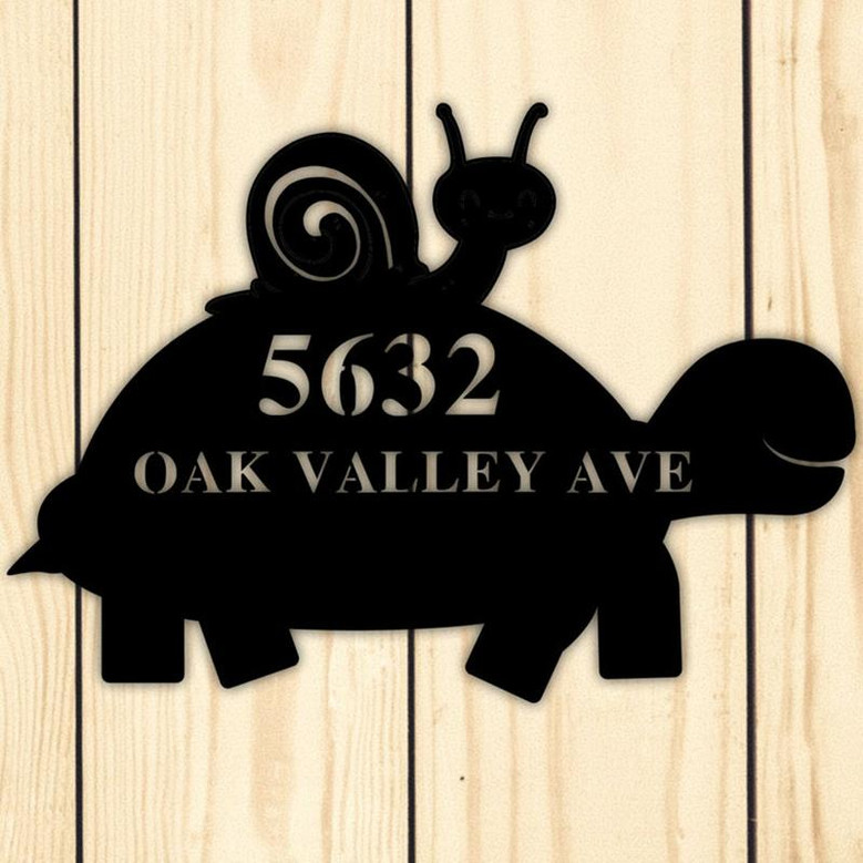 Custom Metal Sign, Address sign, Wall art, wall hanging, name sign, personalized sign, home decor, wall decor, Snail, custom sign, Turtle