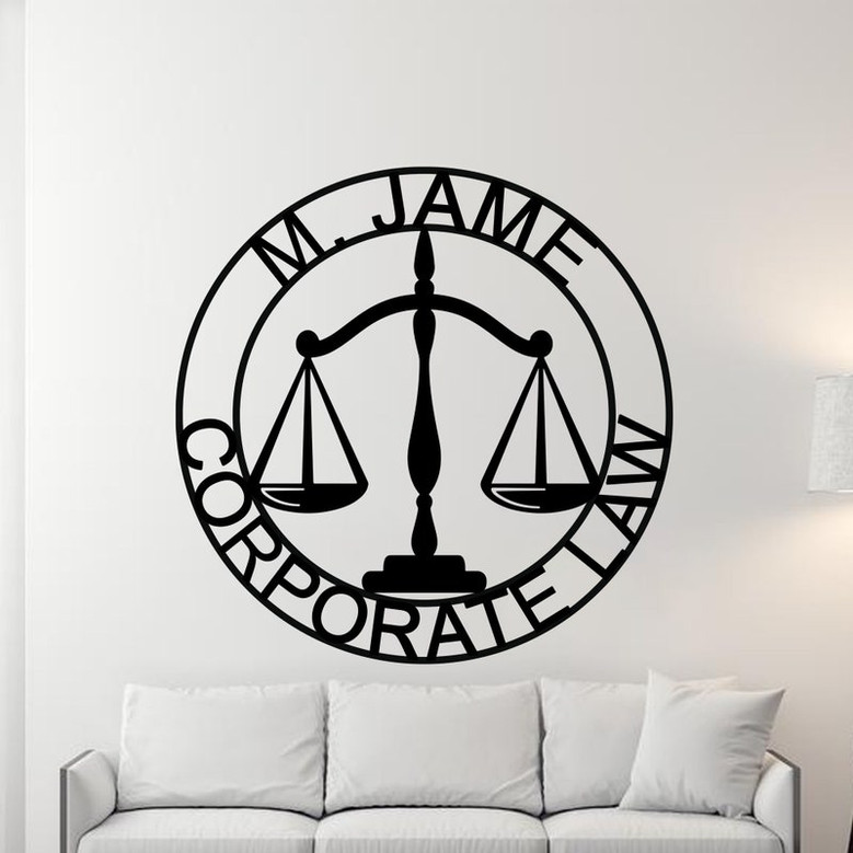 Custom Law Firm Metal Sign, Personalized Lawyer Sign, Lawyer Gift, Attorney Metal Sign, Law Student Gift, Judge Gift, Lawyer Office Decor