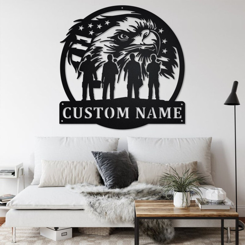 Custom US Eagle Plumber Squad Metal Wall Art, Personalized Plumber Name Sign Decoration For Room, Plumber Metal Home Decor, Custom Plumber