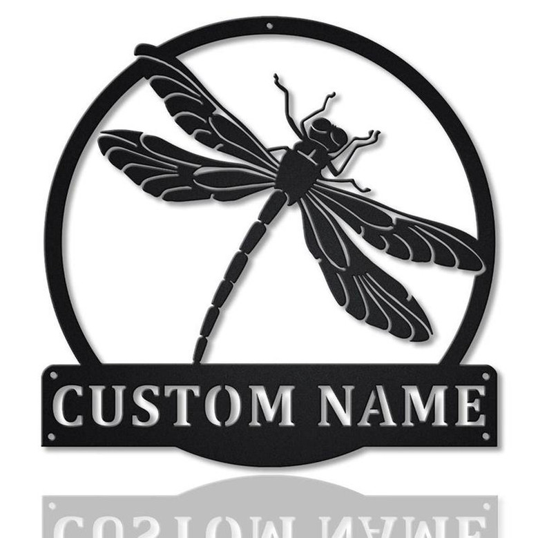 Personalized Dragonfly Monogram Metal Sign | Custom Dragonfly Sign | Birthday Gift | Dragonfly Sign | Hobbies Sign