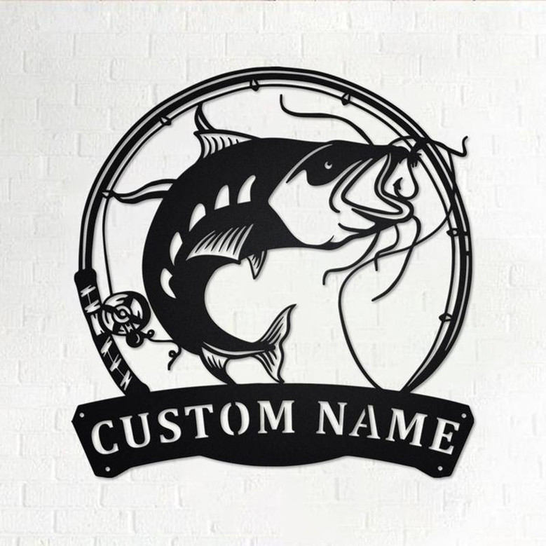 Personalized Catfish Fish Metal Sign | Fishing Metal Wall Art | Fishing Metal wall Decor | Fishing Lover| Custom Fishing | Fishman | Catfish