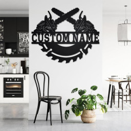 Custom Lumberjack Chainsaw Metal Wall Art, Personalized Lumberjack Name Sign Decoration For Room, Lumberjack Home Decor, Custom Lumberjack
