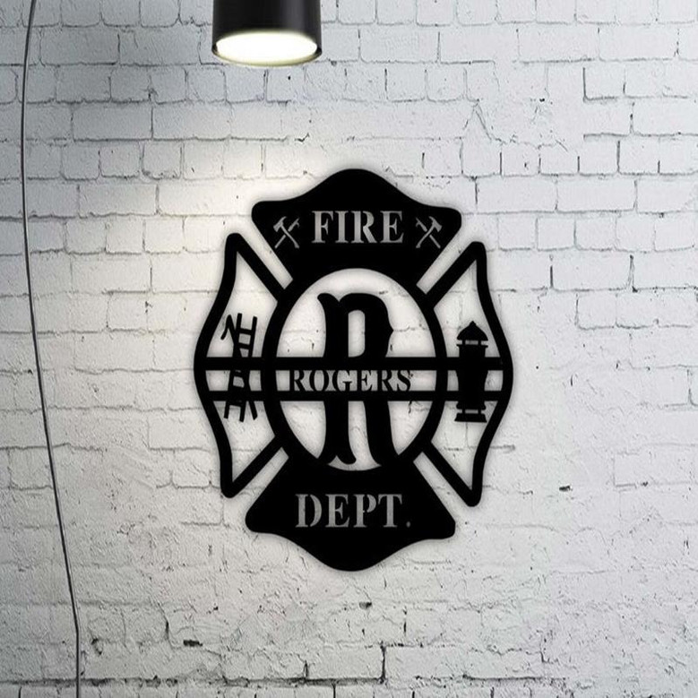 Personalized Metal Maltese Cross Sign, Firefighter Gift, Firefighter Gift, First Responder Gift, Custom Firefighter Metal Sign
