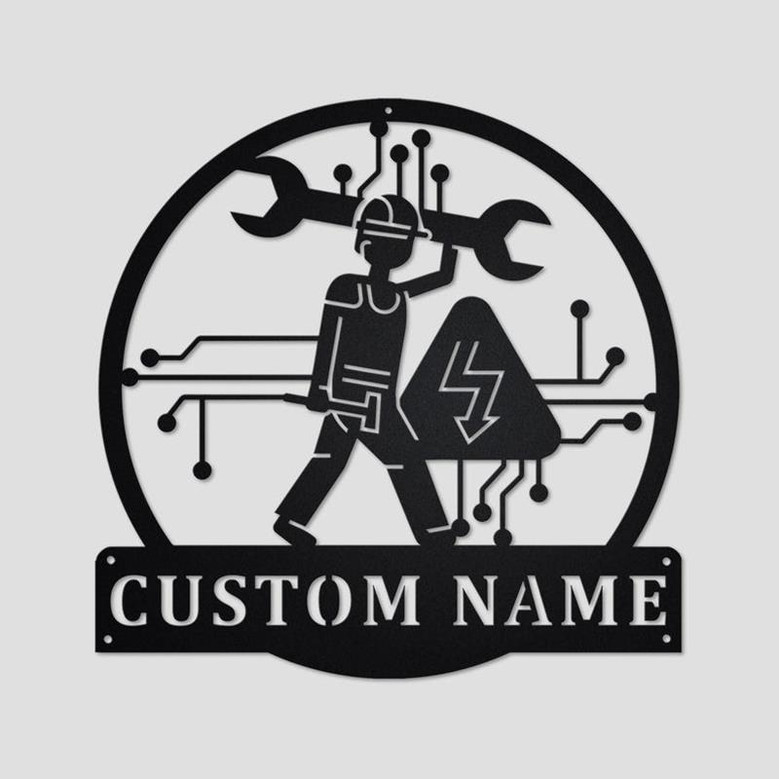 Custom Electrical Engineering Metal Wall Art, Personalized Electrical Engineering Name Sign Decoration For Living Room