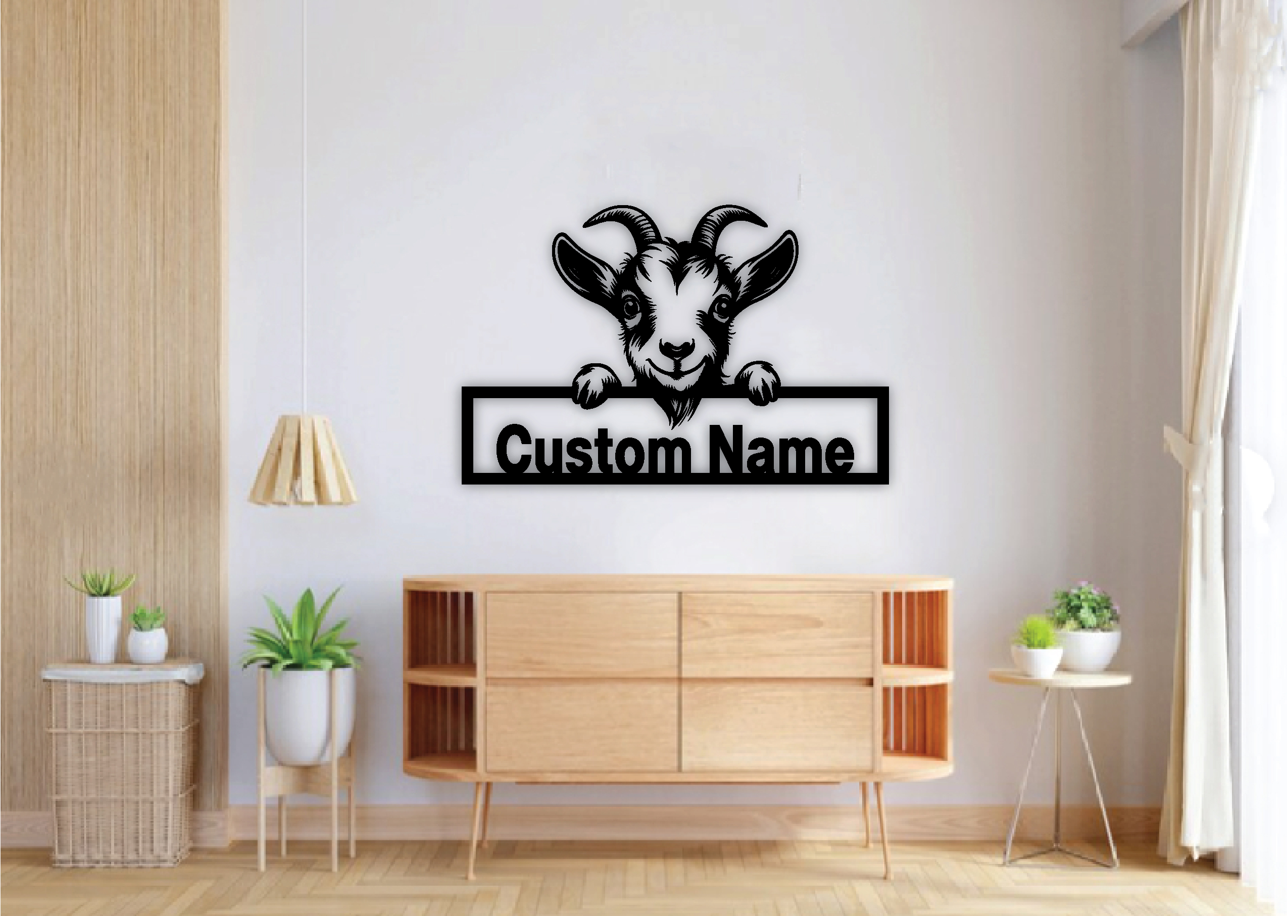Custom Goat Metal Wall Art Decor