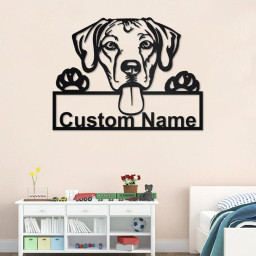 Custom Rhodesian Ridgeback Dog Metal Wall Art, Personalized Rhodesian Ridgeback Name Sign Decoration For Room,Rhodesian Ridgeback Home Decor